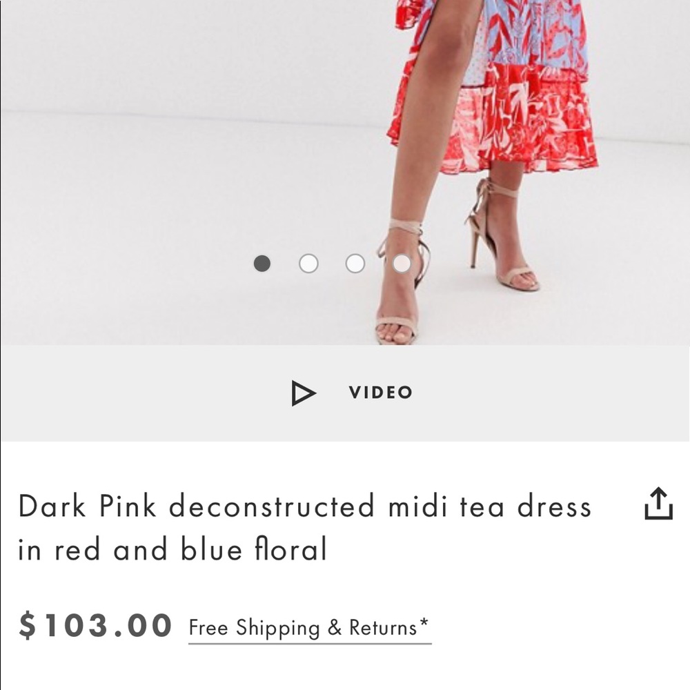 ASOS dress red and light blue - Picture 8 of 8
